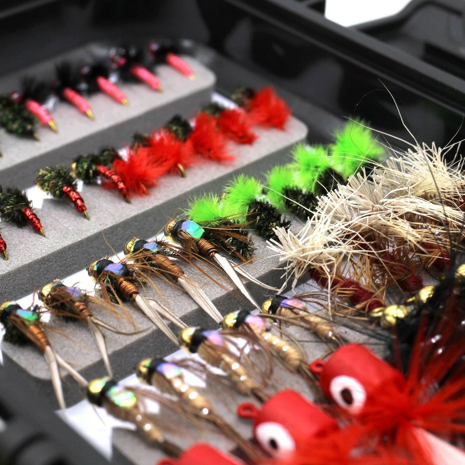 Flies Assortment Fishing Lures Kit for Trout, 100 Count.
