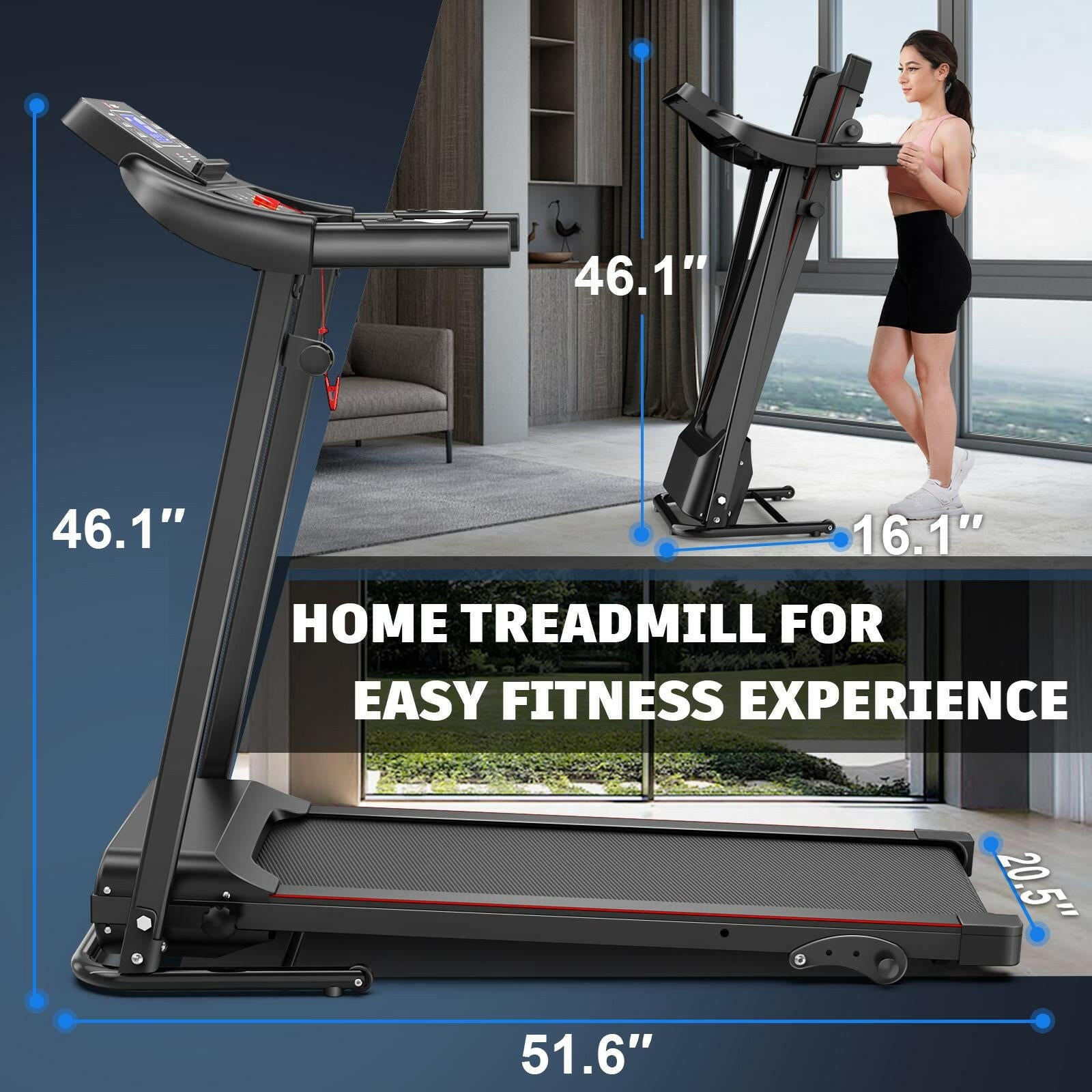 Versatile Indoor Aerobic Treadmill with Adjustable Incline and Easy Mobility for All Fitness Levels