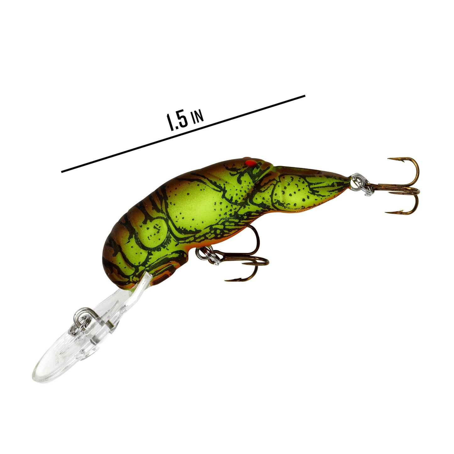 Chartreuse Brown Deep Teeny Wee Crawfish Crankbait - 1.5" | 1/9 Oz Fishing Lure.