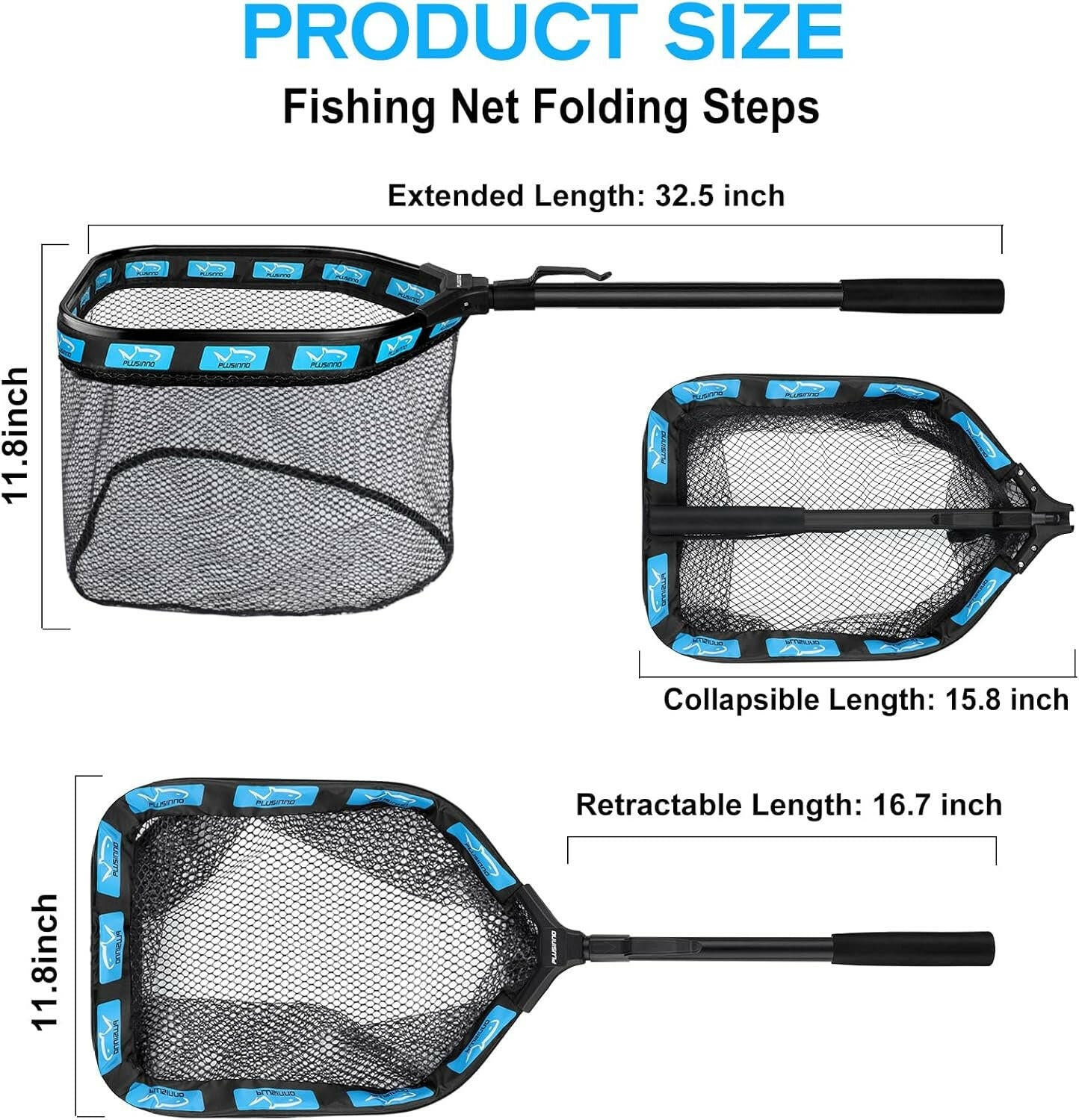 Premium Floating Fishing Net - Perfect for Steelhead, Salmon, Trout & More - Rubber Coated for Easy Catch & Release - Compact & Foldable Design for Convenient Transport & Storage.