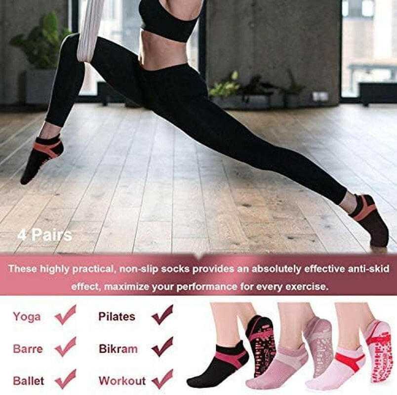Elevate Your Yoga Practice with Non-Slip Grippy Socks for Women – Ideal for Pilates & Barre! Sizes 5-10 Available! 🧘‍♀️✨.