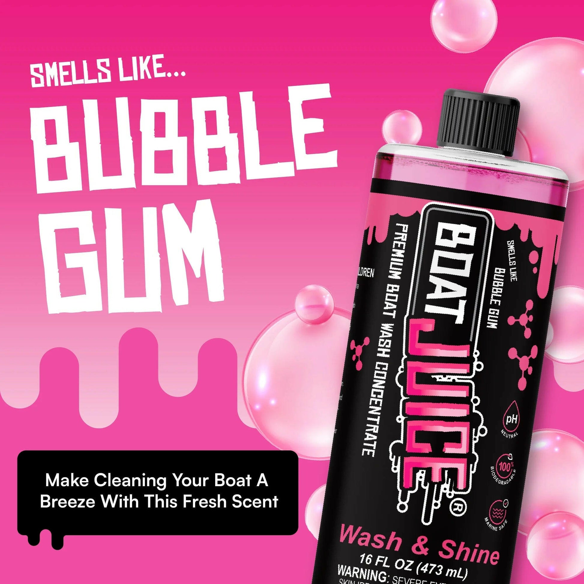 Transform Your Boat with Our Bubble Gum Scented Wash & Shine - 16oz of Pure Clean Fun! 🇺🇸✨.
