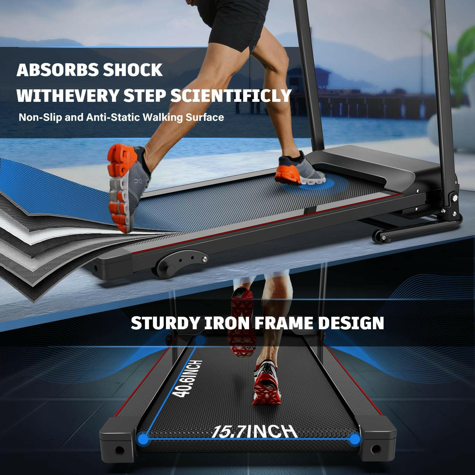 Versatile Indoor Aerobic Treadmill with Adjustable Incline and Easy Mobility for All Fitness Levels