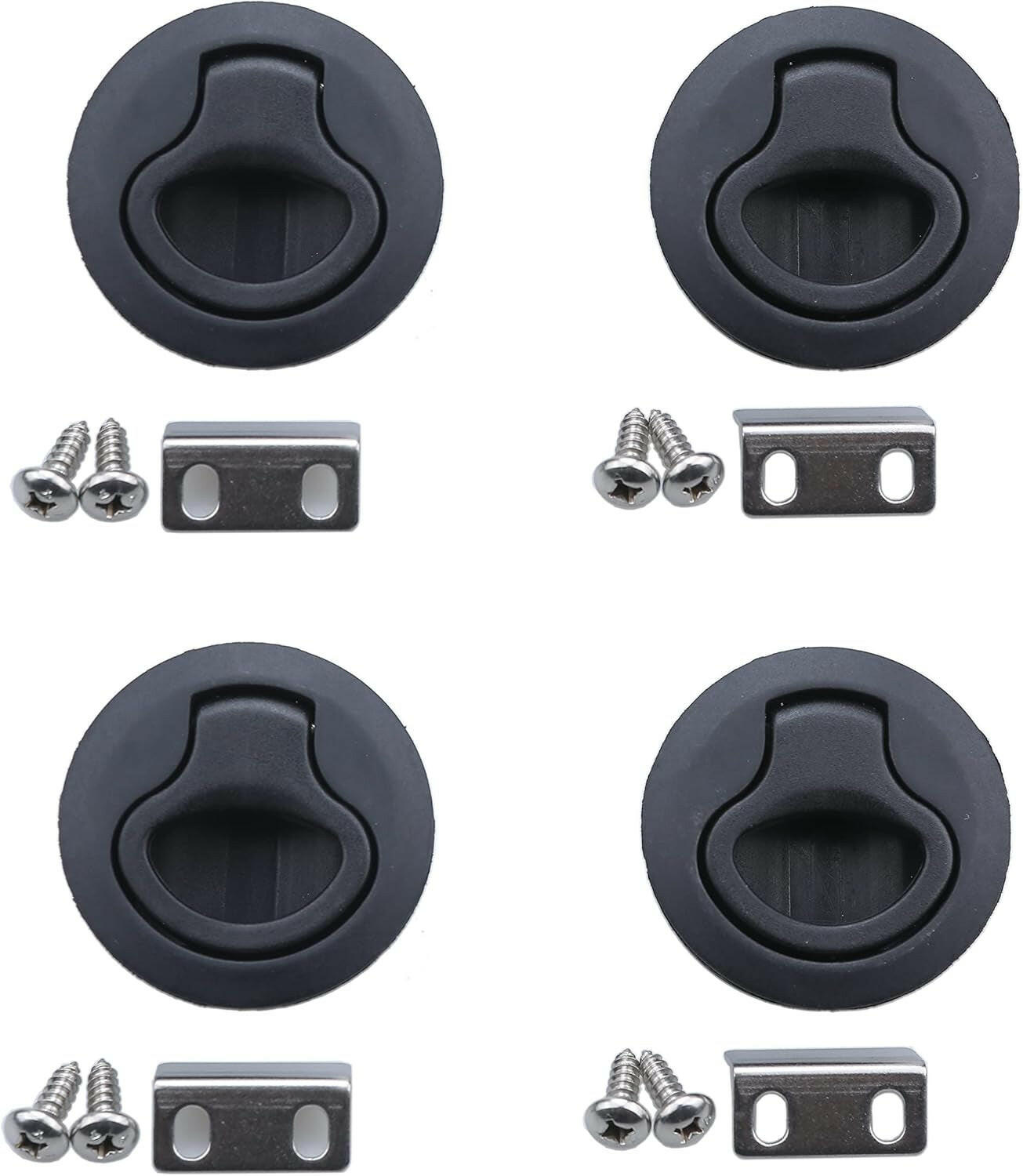 Upgrade Your RV or Boat with Our Sleek 2'' Black Plastic Flush Pull Slam Latch! Perfect for Deck Hatches & Cabinets! 🛥️✨ #MarineHardware #RVLife.