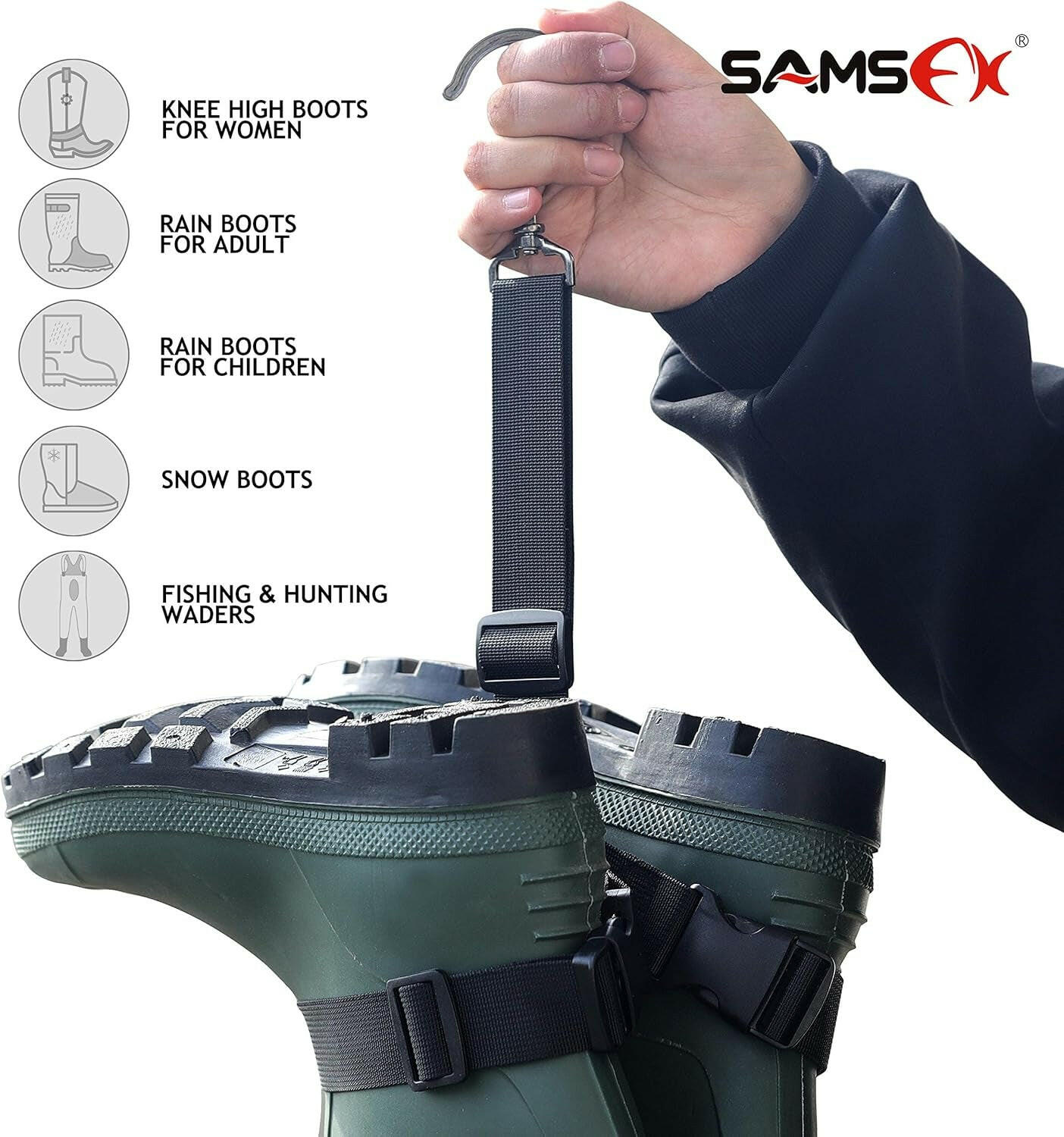 Adjustable Strap Fishing Wader Boot Hanger for Efficient Storage and Drying