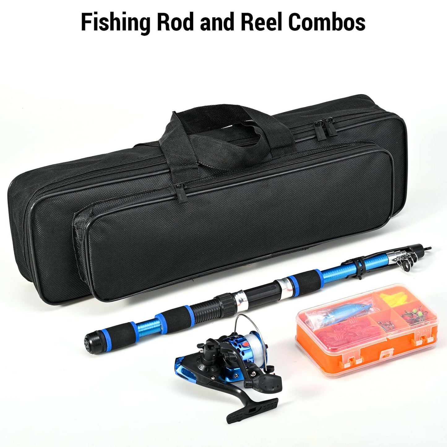 Ultimate 68 Inch Portable Fiberglass Spinning Fishing Rod & Reel Combo for Youth and Adults.