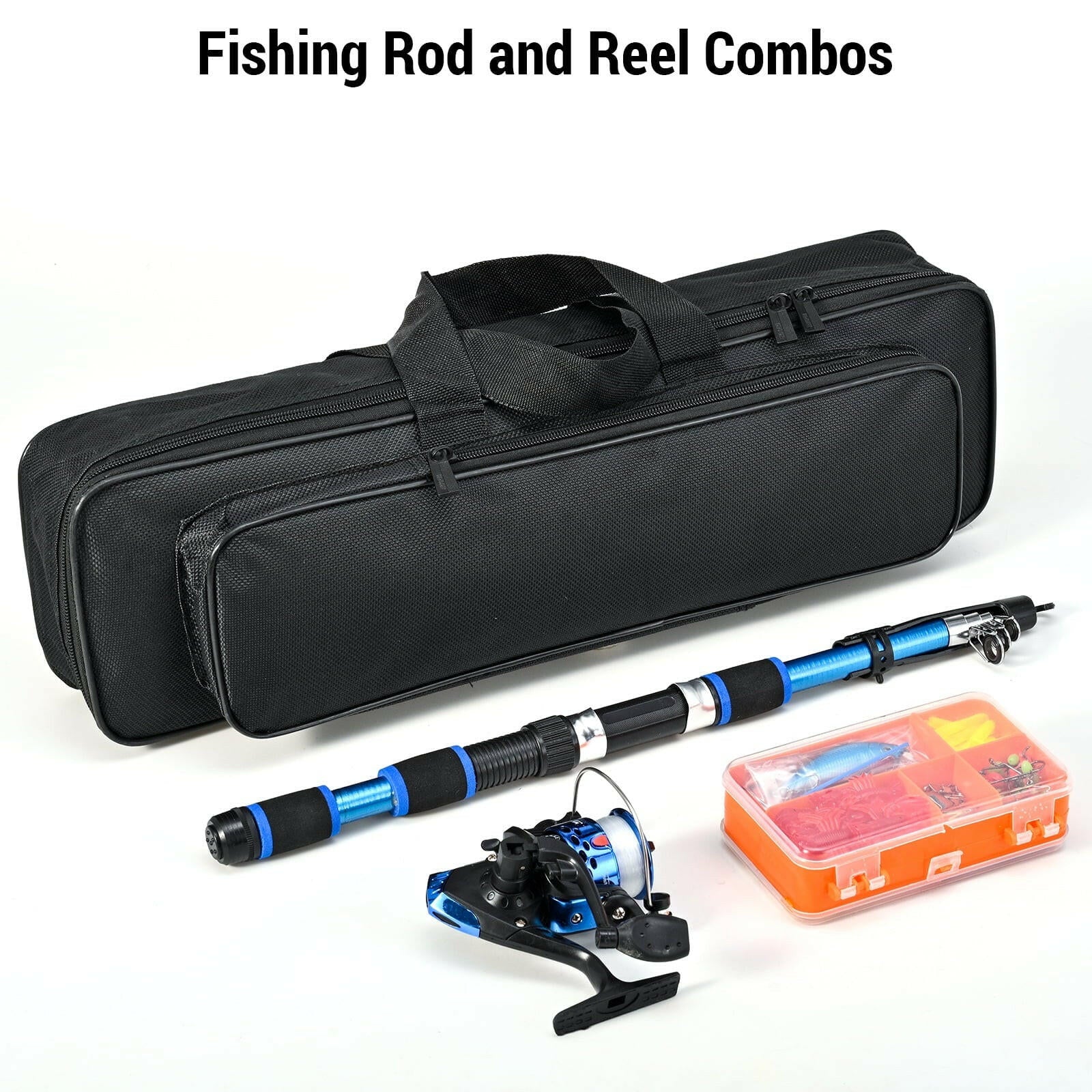 Ultimate 68 Inch Portable Fiberglass Spinning Fishing Rod & Reel Combo for Youth and Adults.