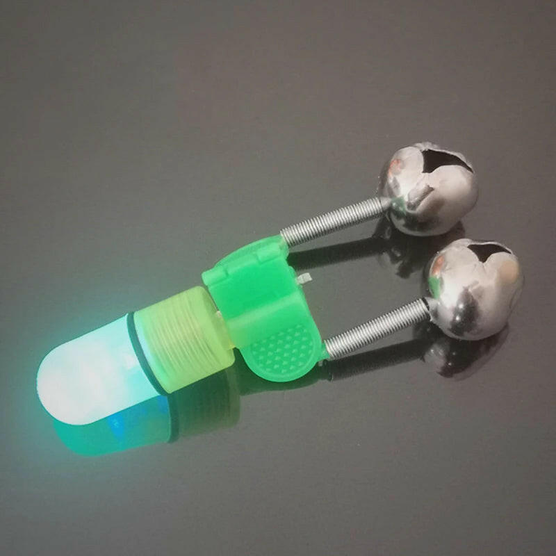 10/40 PC LED Night Fishing Bite Alarm with Dual Bells and Rod Tip Clip Alert System