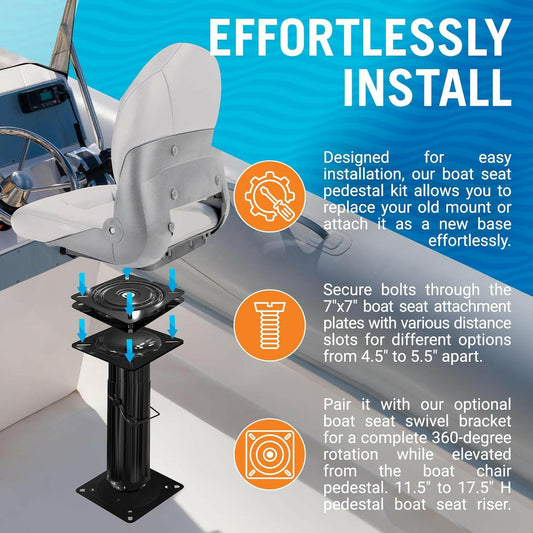Transform Your Boat Adventures with Our Versatile Adjustable Seat Pedestal Mount – Ideal for Jon & Bass Boats! 🚤✨.