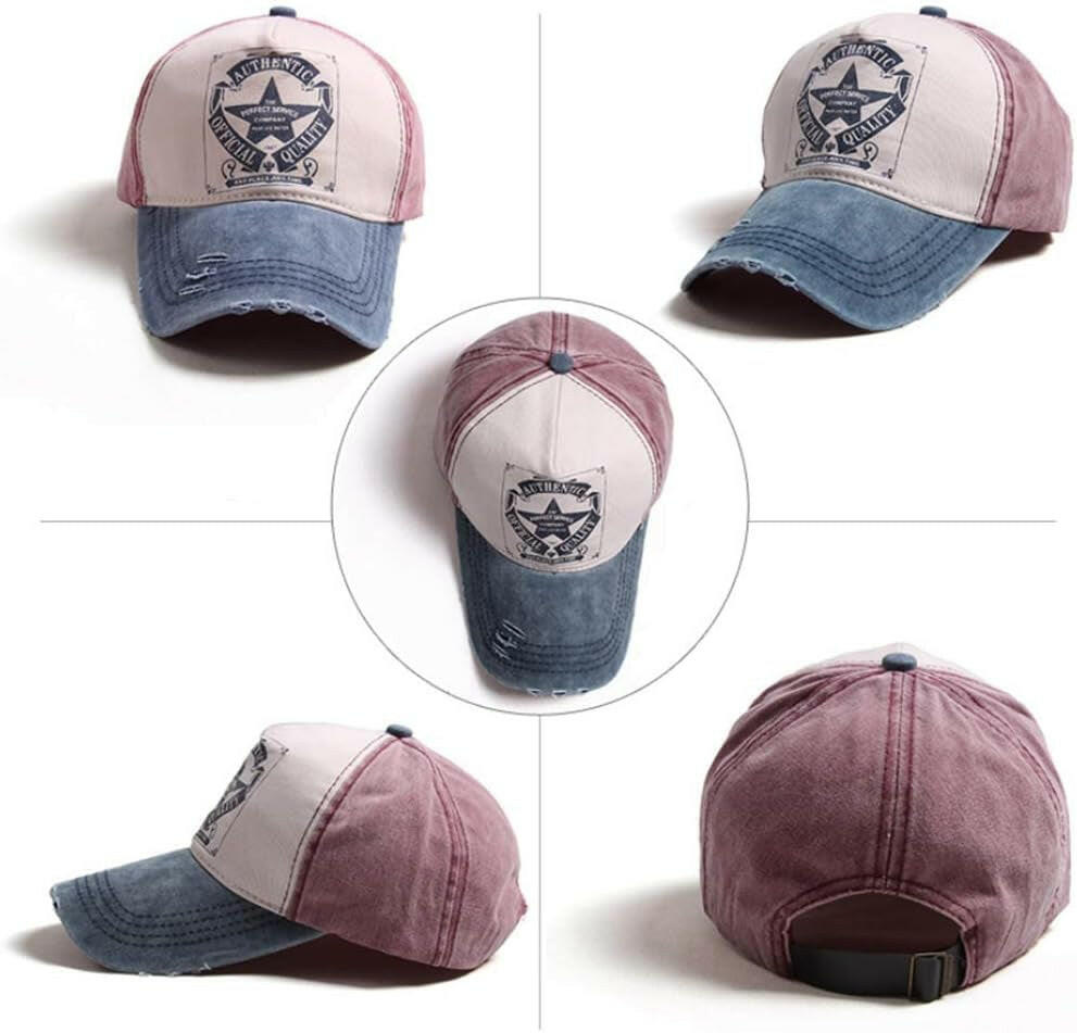 Men's Distressed Vintage Baseball Cap - Adjustable Washed Trucker Sun Hat