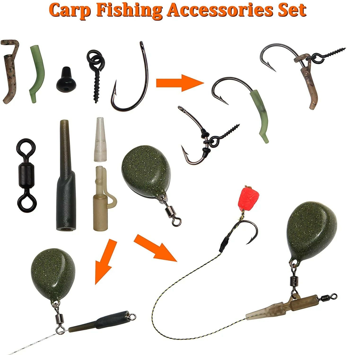 Ultimate Carp Fishing Tackle Kit - 217 Pcs Complete Bait & Gear Set for Successful Fishing Adventures.