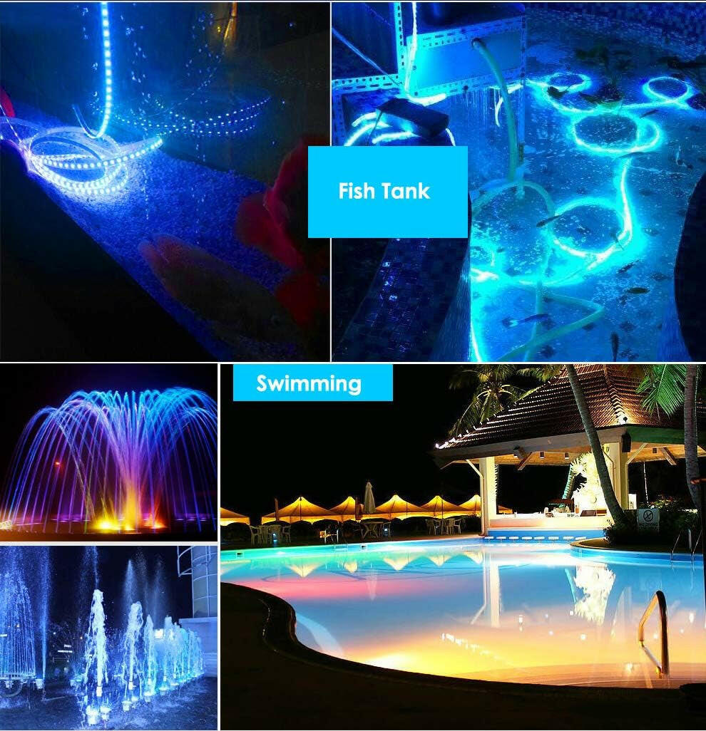 Waterproof 16.4FT Outdoor LED Strip Lights - IP68 Flexible 5050 White Rope Light for Boats, Pools & Fish Tanks.