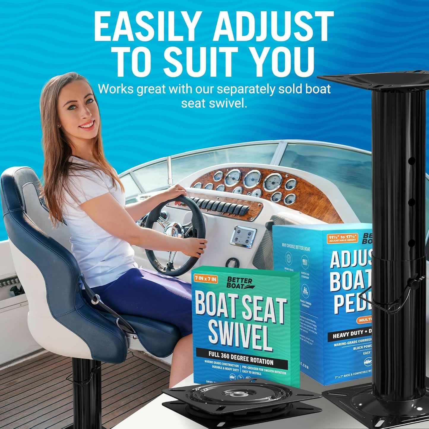 Transform Your Boat Adventures with Our Versatile Adjustable Seat Pedestal Mount – Ideal for Jon & Bass Boats! 🚤✨.