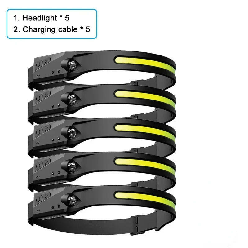 Light Up Your Adventures with the KDULIT LED Sensor Headlamp - Rechargeable, Waterproof, and Hands-Free! Perfect for Camping and Outdoor Activities!.