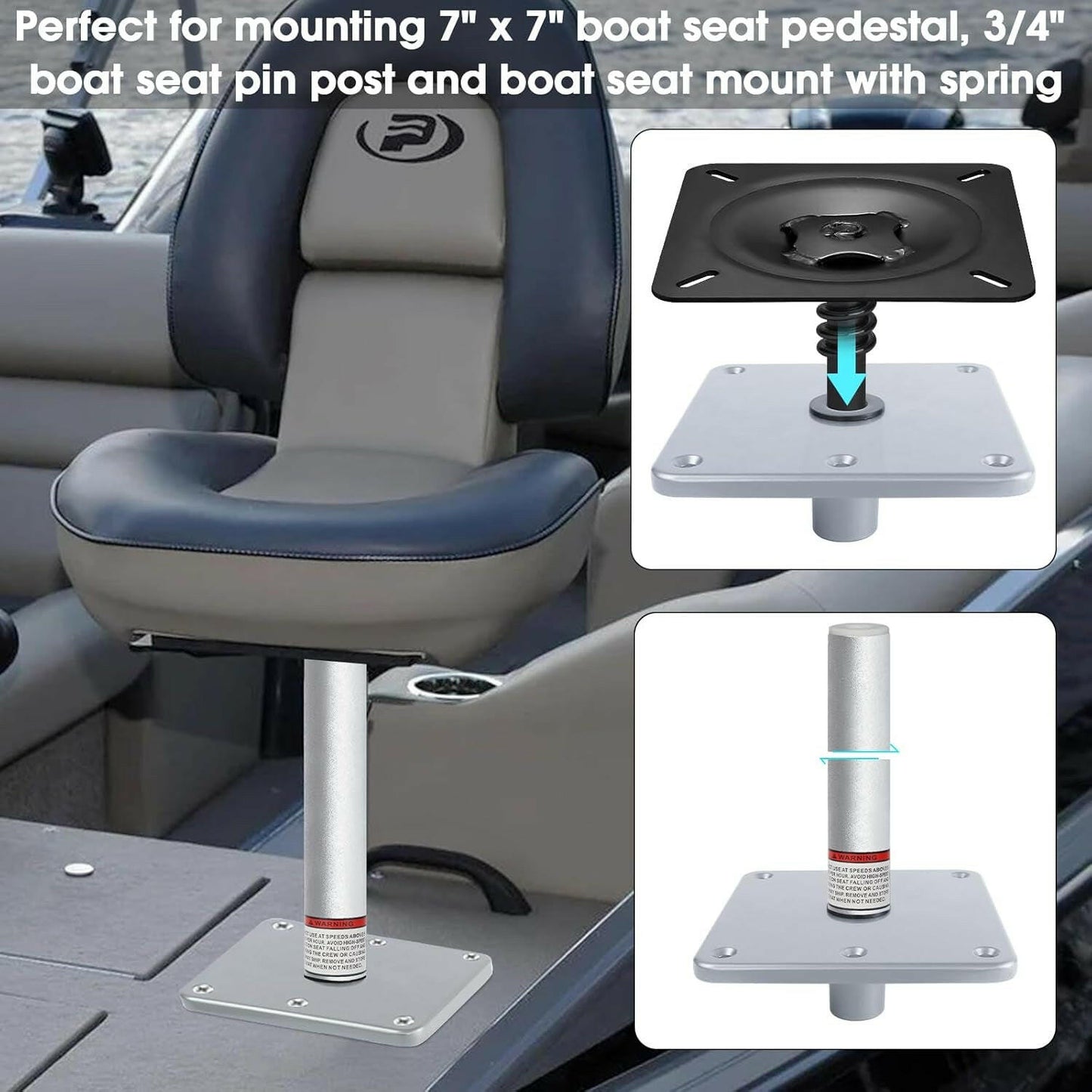 Transform Your Fishing Experience: Premium Boat Seat Pedestal Base Mount Kit with Lock for Unmatched Comfort on Your Pontoon!.