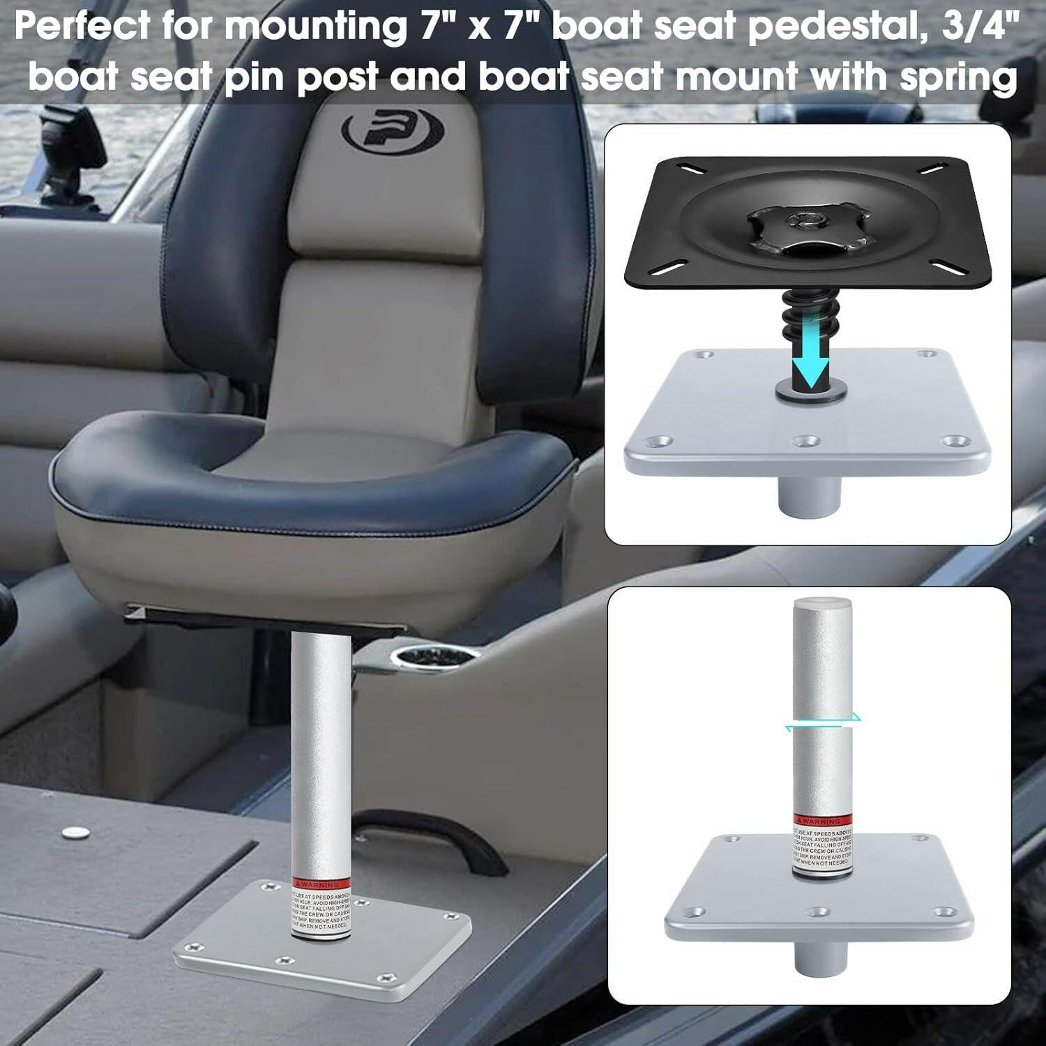 Transform Your Fishing Experience: Premium Boat Seat Pedestal Base Mount Kit with Lock for Unmatched Comfort on Your Pontoon!.