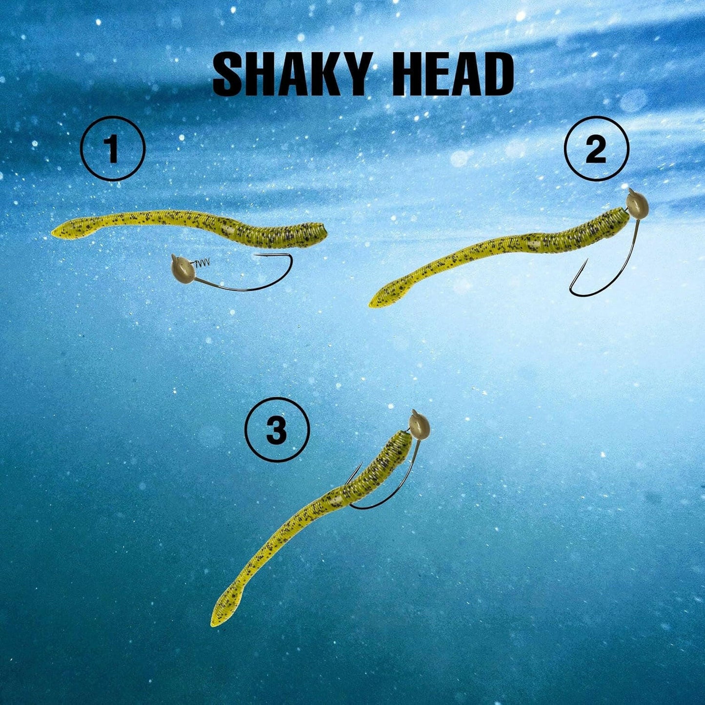 Premium Tungsten Shaky Head Jigs for Bass Fishing - Catch Big Bass with 5-Pack High-Performance Hooks.