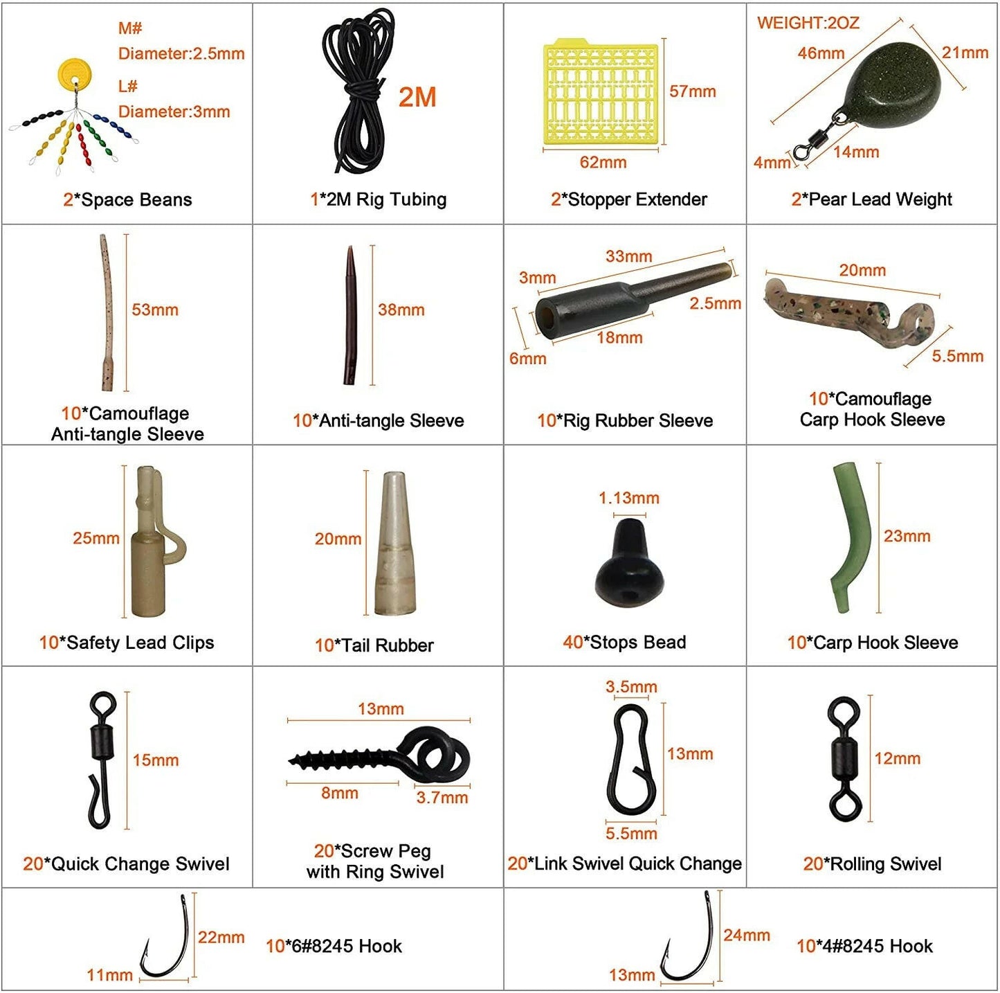 Ultimate Carp Fishing Tackle Kit - 217 Pcs Complete Bait & Gear Set for Successful Fishing Adventures.