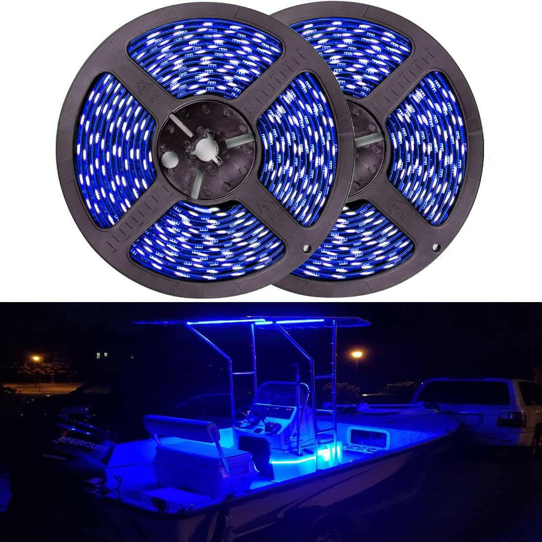 Transform Your Boat with Marine LED Strip Lights - Perfect for Night Fishing Adventures! 🌊✨💙🚤.