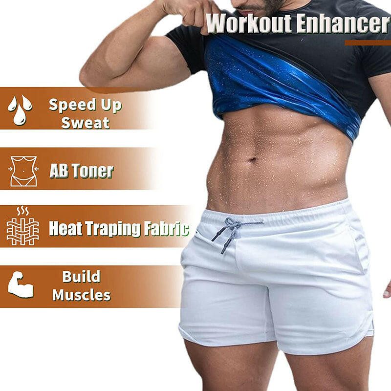 Sauna Shirt for Men Women Weight Loss Sweat Vest Suit Waist Trainer Shaper Slimming Workout Shapewear Tanks Fat Burner Shapewear