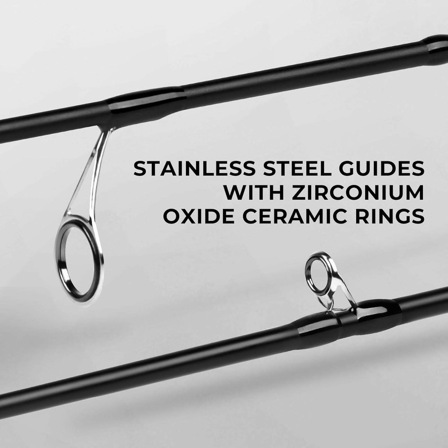 Crixus Fishing Rods,Im6 Graphite Spinning Rod & Casting Rod W/Zirconium Oxide Ring Stainless Steel Guides, Superpolymer Handle.