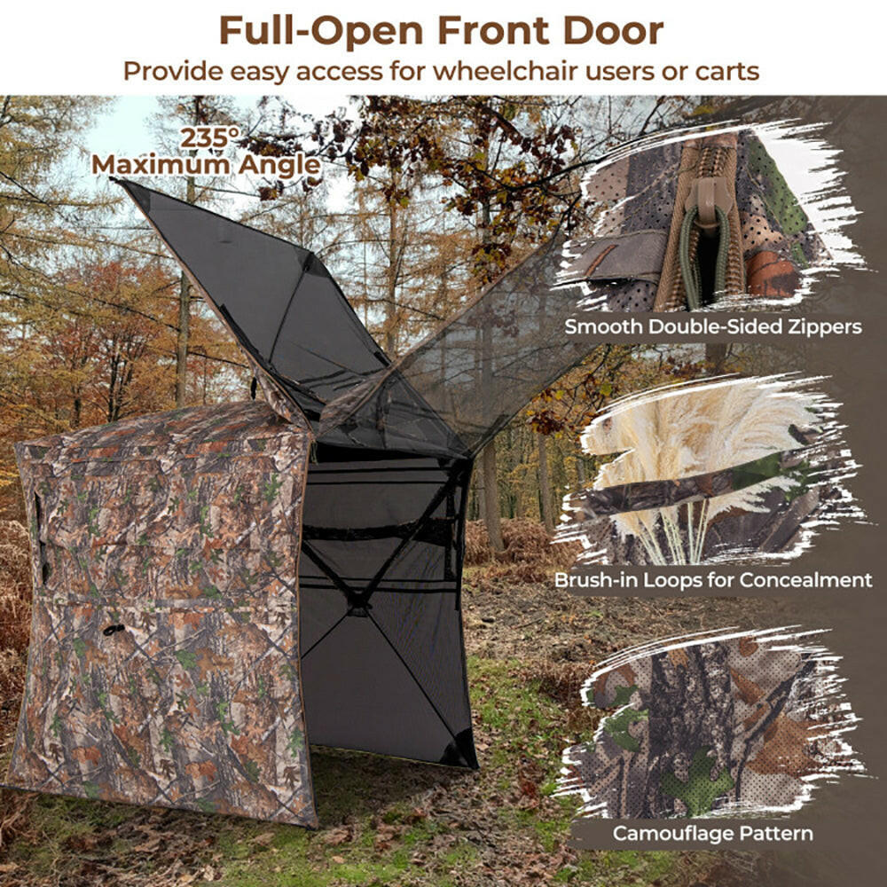 360-Degree One-Way See-Through Ground Blind for 2-3 Persons.