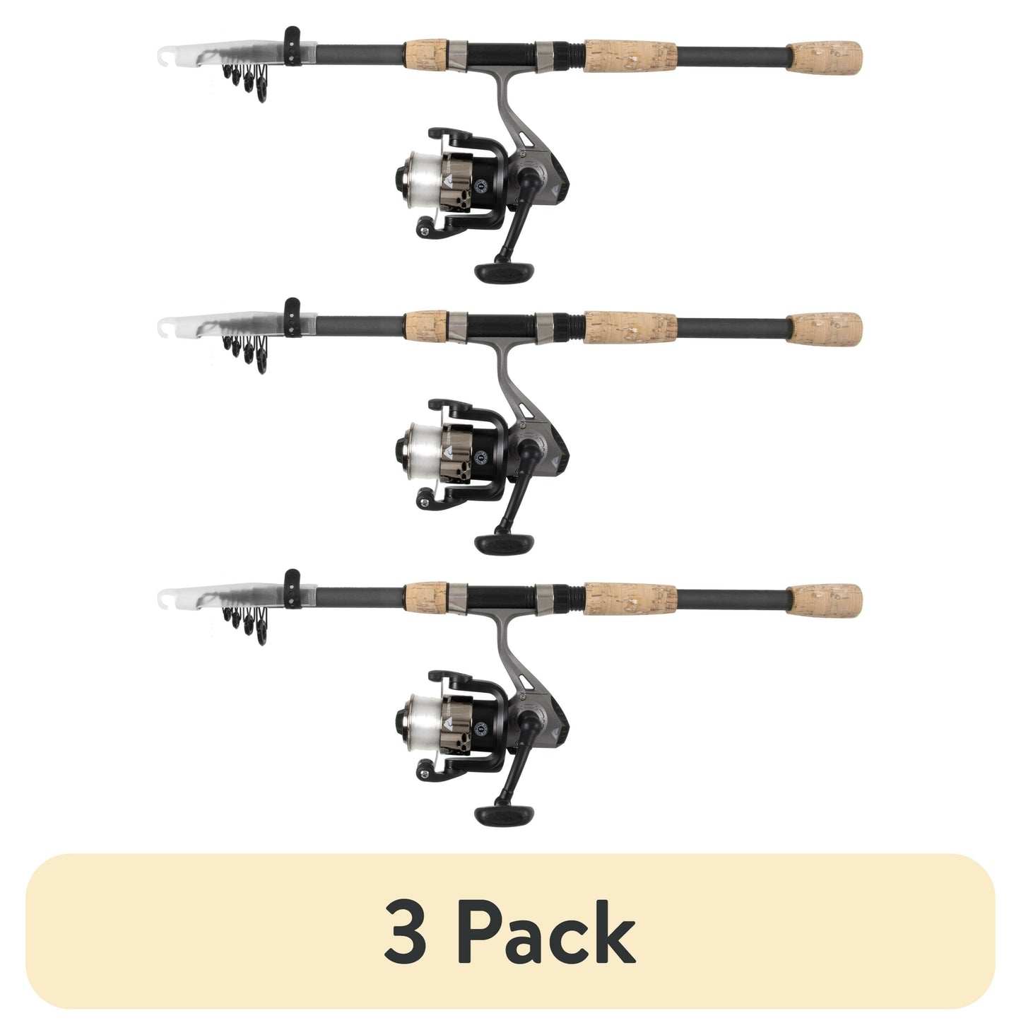 6'6" Medium Action Telescopic Spinning Combo (3-Pack) with Lures