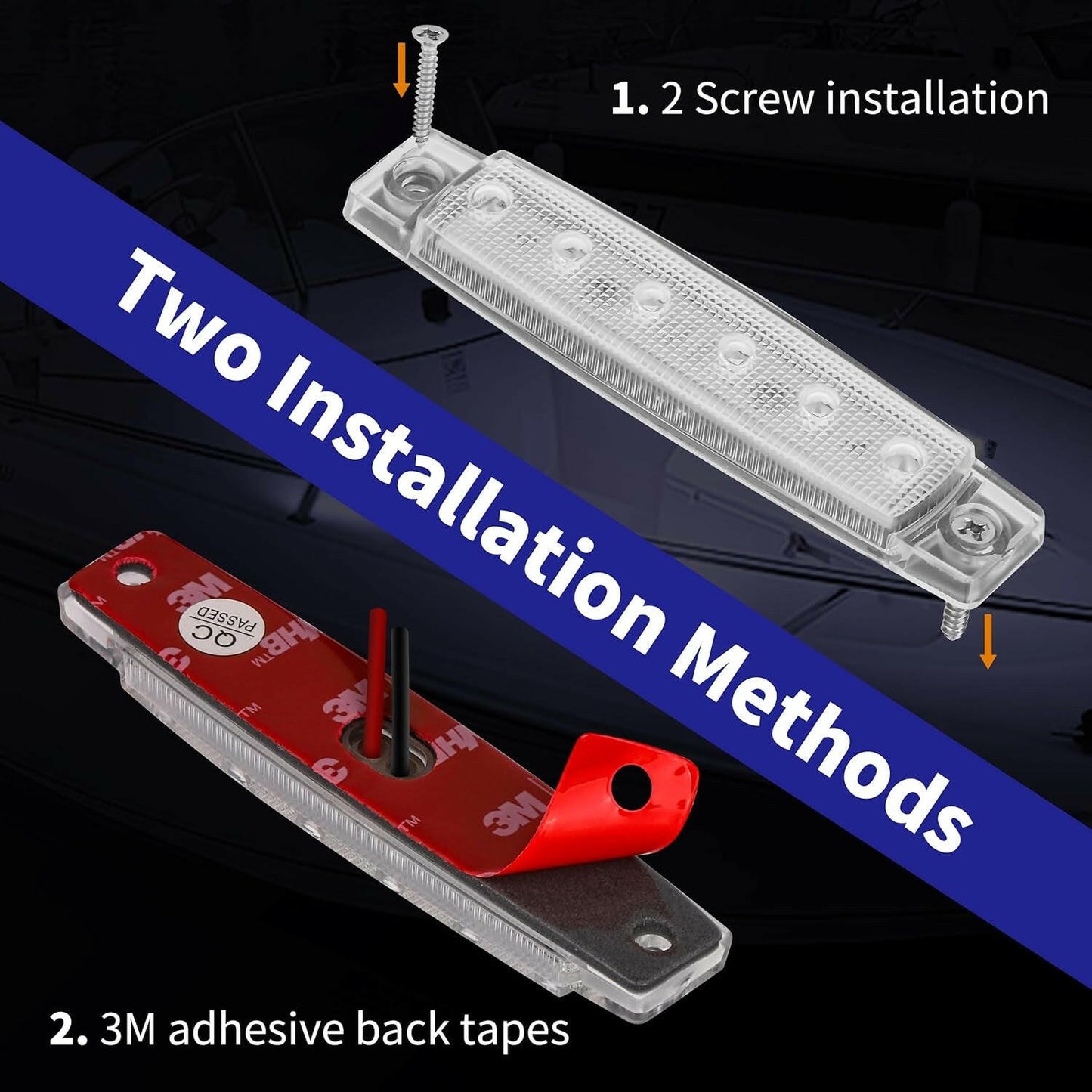 Illuminate Your Water Adventures! 🌊✨ 12V Waterproof Marine LED Lights - Ideal for Boats, Pontoons, Yachts & Kayaks (4 Pack White) 🚤💡.