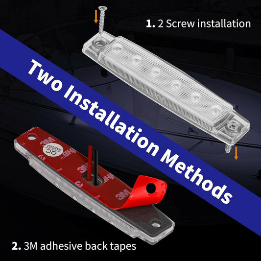 Illuminate Your Water Adventures! 🌊✨ 12V Waterproof Marine LED Lights - Ideal for Boats, Pontoons, Yachts & Kayaks (4 Pack White) 🚤💡.