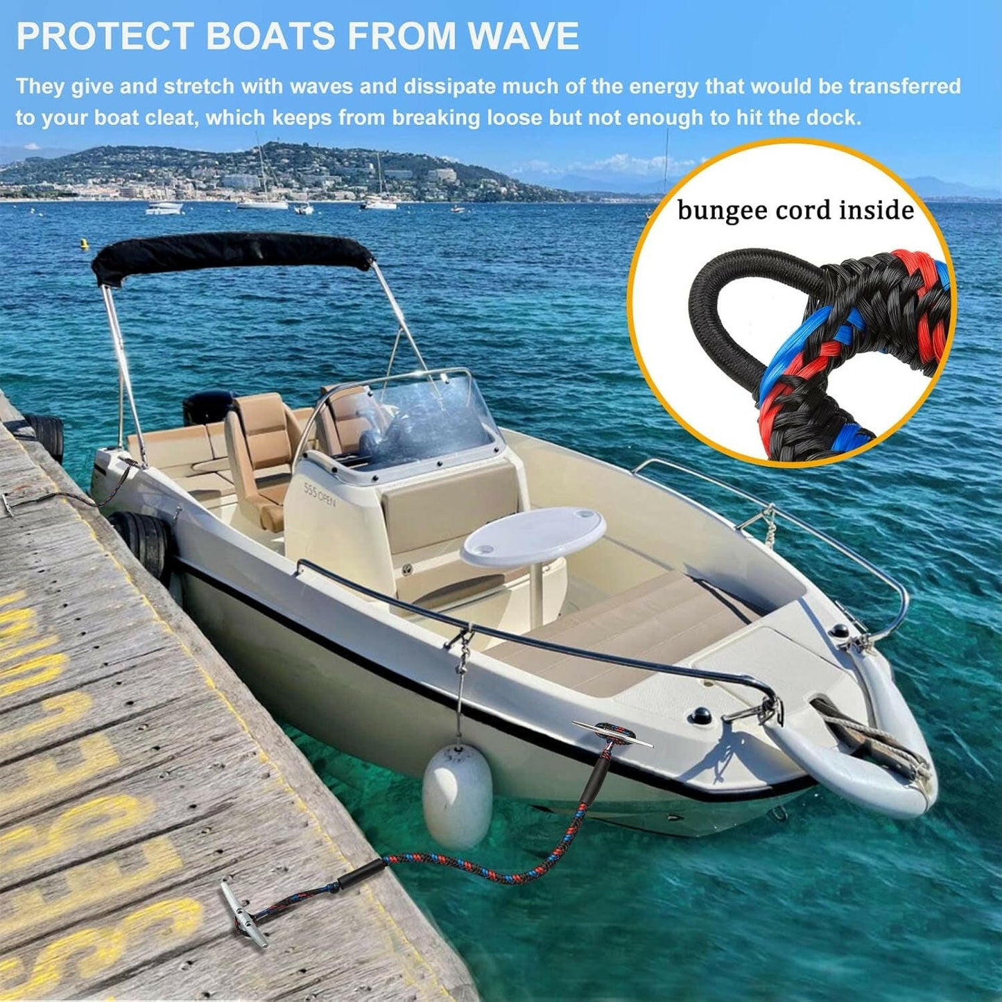 Upgrade Your Boating Game with 4ft Boat Bungee Dock Lines – Perfect Gifts for Men & Essential Accessories for Your Pontoon and Bass Boat! 🚤💙.