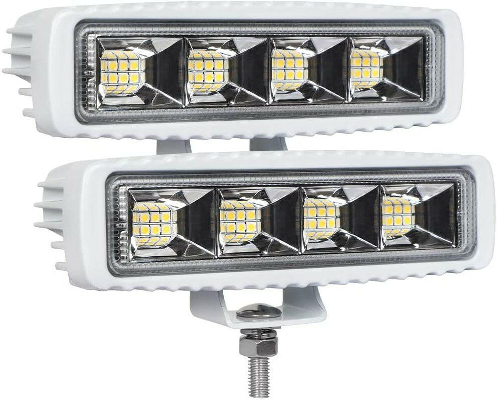 High-Performance Waterproof LED Boat Lights - 2 Pack 72W Marine Deck/Dock Flood Lights, 4000 Lumens, 6.3 Inch, 12/24V Light Bar.