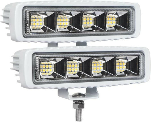High-Performance Waterproof LED Boat Lights - 2 Pack 72W Marine Deck/Dock Flood Lights, 4000 Lumens, 6.3 Inch, 12/24V Light Bar.