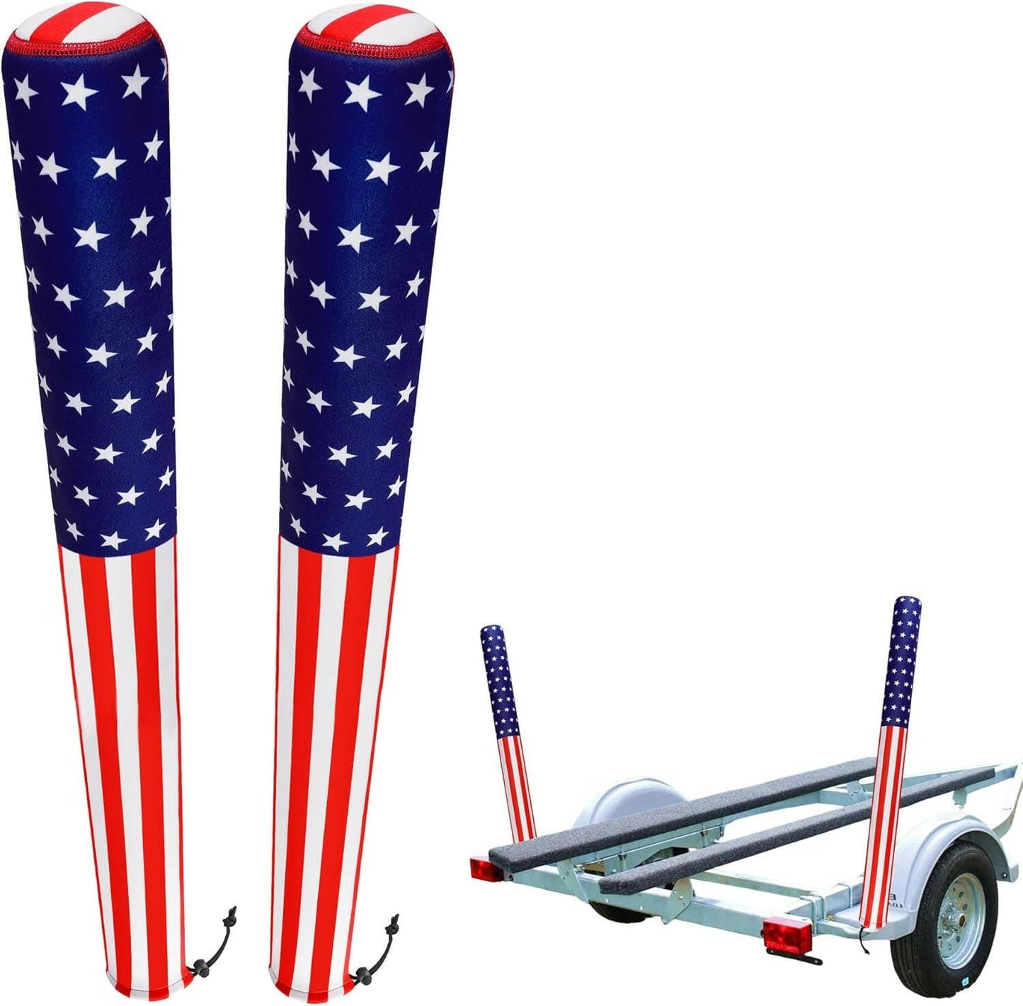 🎆🇺🇸 Gear Up for the 4th of July with Our Heavy Duty USA Boat Trailer Guide Pole Covers! Perfect for Sailboat Trailers - Grab Your Set of 2 Now! ✨🚤.