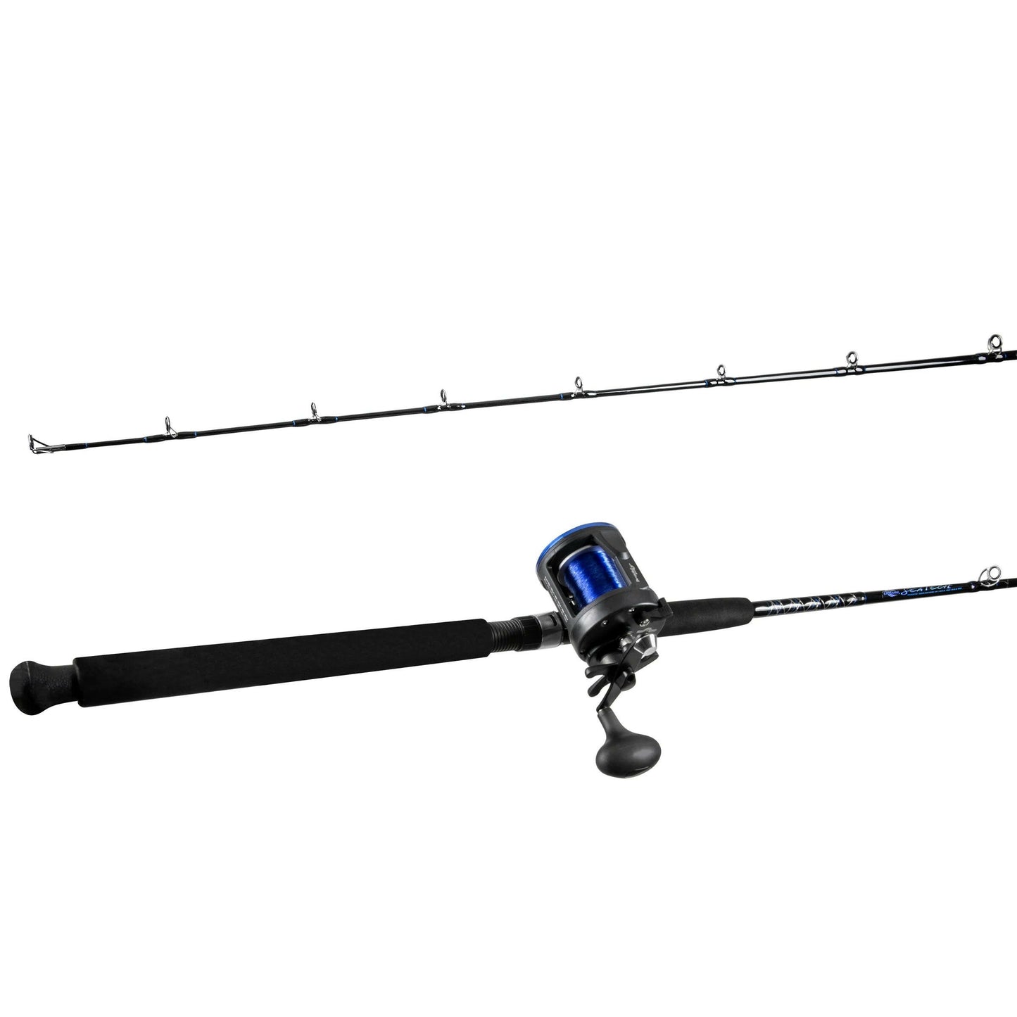 Seatech HSE6-4-6 6' 6" Tubular Glass Trolling Fishing Rod & Reel Combo for Adults - Perfect for Anglers!.