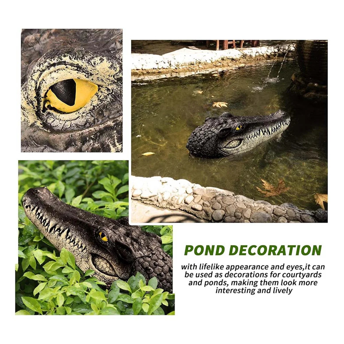 Floating Alligator Decoy for Pools and Ponds - Effective Duck Deterrent.