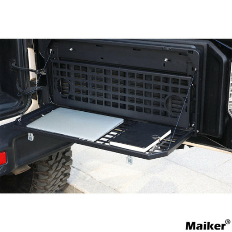 2-Tier Foldable Tailgate Table and Cargo Rack for 2007-2022 Jeep Wrangler JK & JL 4-Door - Ideal for Outdoor Camping