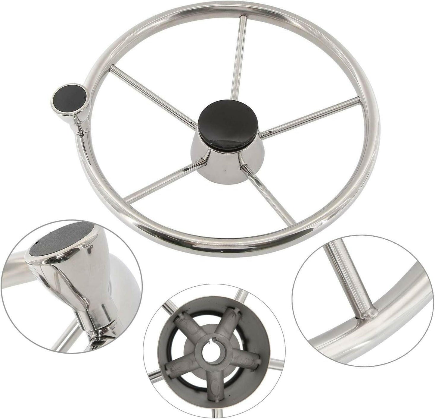 Revamp Your Ride with Our Chic 15.5" Stainless Steel Steering Wheel! 🛥️✨ #BoatLife #MarineGear.
