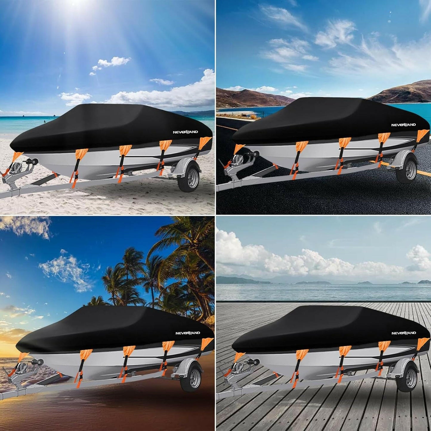 Ultimate Heavy-Duty Waterproof Boat Cover for V-Hull & Tri-Hull Boats (20-22ft) - Protect Your Adventure! 🌊🚤.