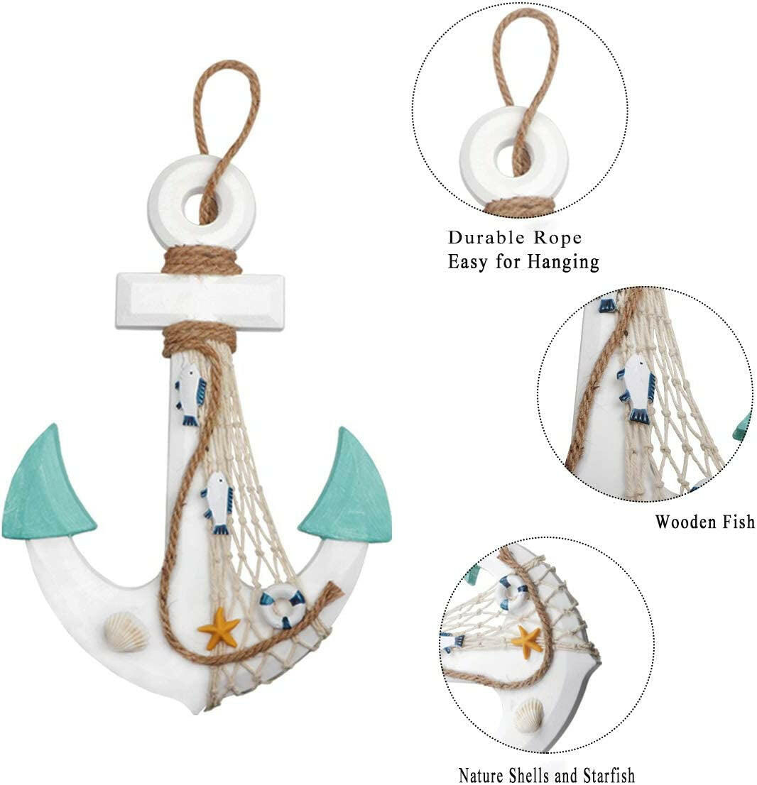 Set Sail with Style! 🌊⚓️ Grab this 2-Pack of Nautical Decor: 11" Wooden Ship Wheel & 13" Anchor with Rope for your Beachy Home Vibes! 🐚✨ #NauticalDecor #BeachTheme.