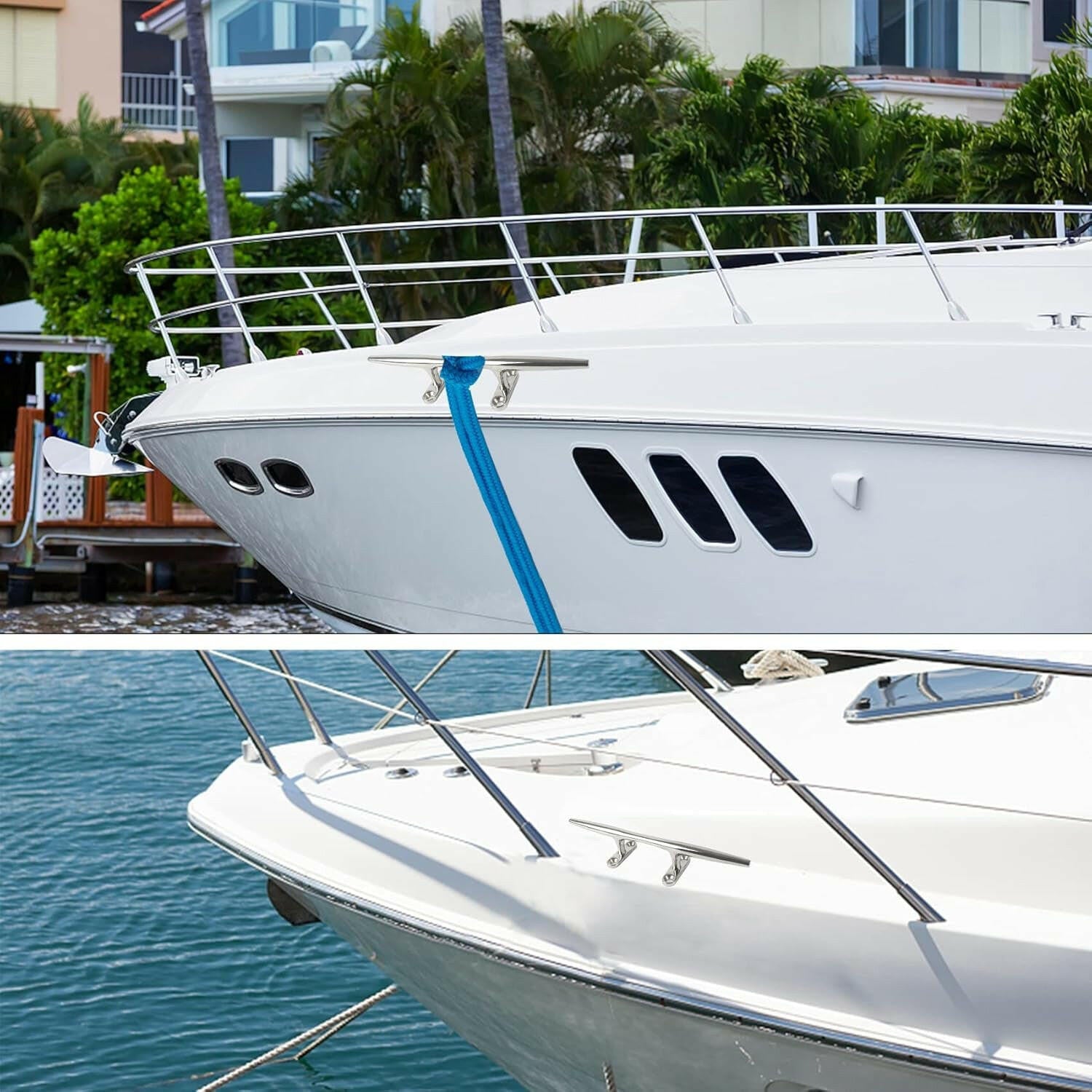 Enhance Your Dock with Premium 316 Stainless Steel Cleats - Ideal for Boats, Decks, and Nautical Decor! Available in 8/10/12/15 Inch Sizes and Various Pack Options!.