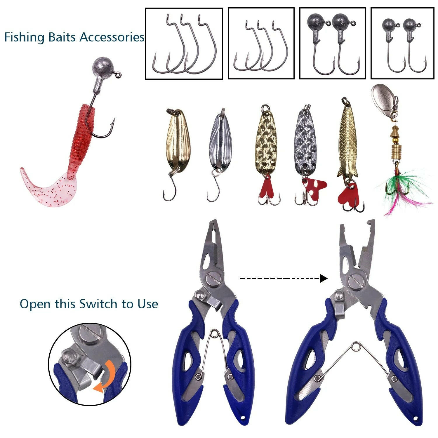 Catch the Big One! 🎣🎉 300-Piece Fishing Lures Kit with Tackle Box - Perfect for Bass, Trout & Walleye Adventures! 🐟✨.