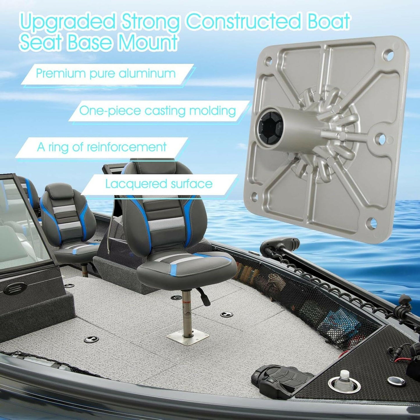 Transform Your Boating Experience with Our Heavy Duty Seat Base Mount – Ideal for Fishing and Pontoon Fun!.