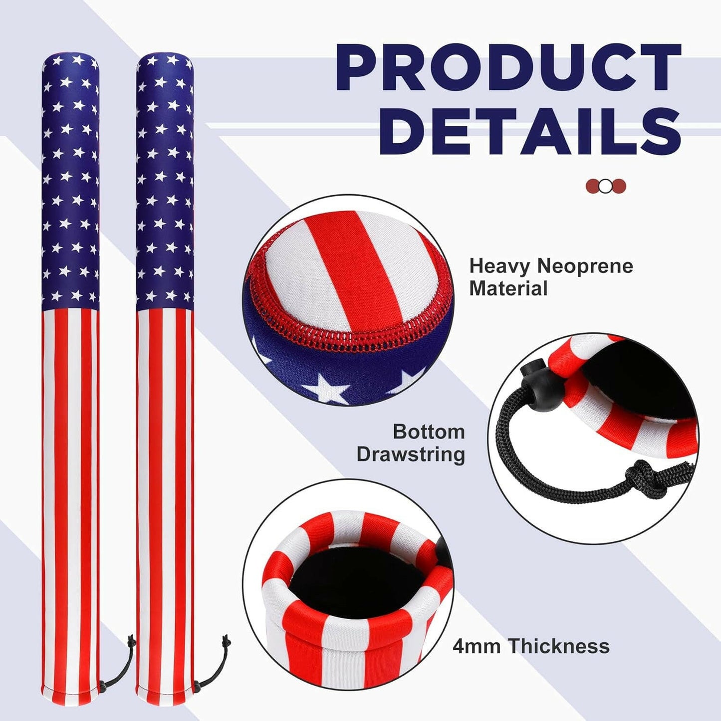 🎆🇺🇸 Gear Up for the 4th of July with Our Heavy Duty USA Boat Trailer Guide Pole Covers! Perfect for Sailboat Trailers - Grab Your Set of 2 Now! ✨🚤.