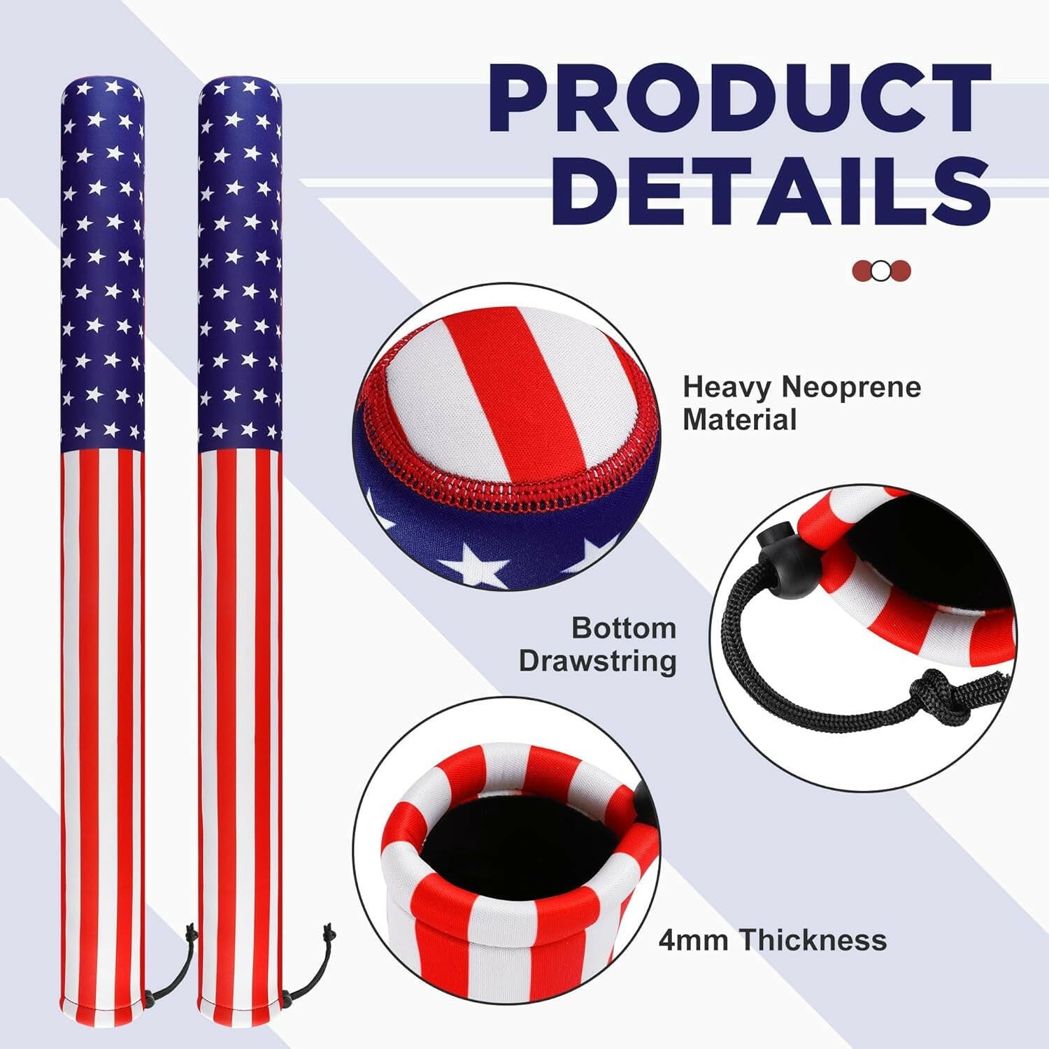 🎆🇺🇸 Gear Up for the 4th of July with Our Heavy Duty USA Boat Trailer Guide Pole Covers! Perfect for Sailboat Trailers - Grab Your Set of 2 Now! ✨🚤.