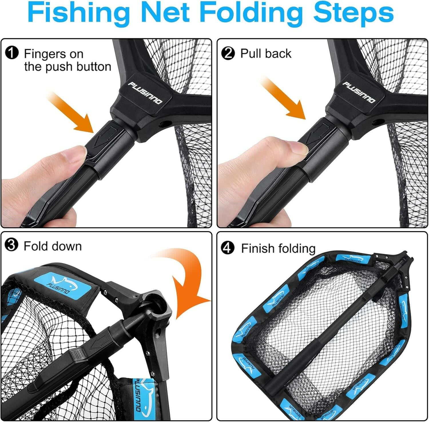 Premium Floating Fishing Net - Perfect for Steelhead, Salmon, Trout & More - Rubber Coated for Easy Catch & Release - Compact & Foldable Design for Convenient Transport & Storage.