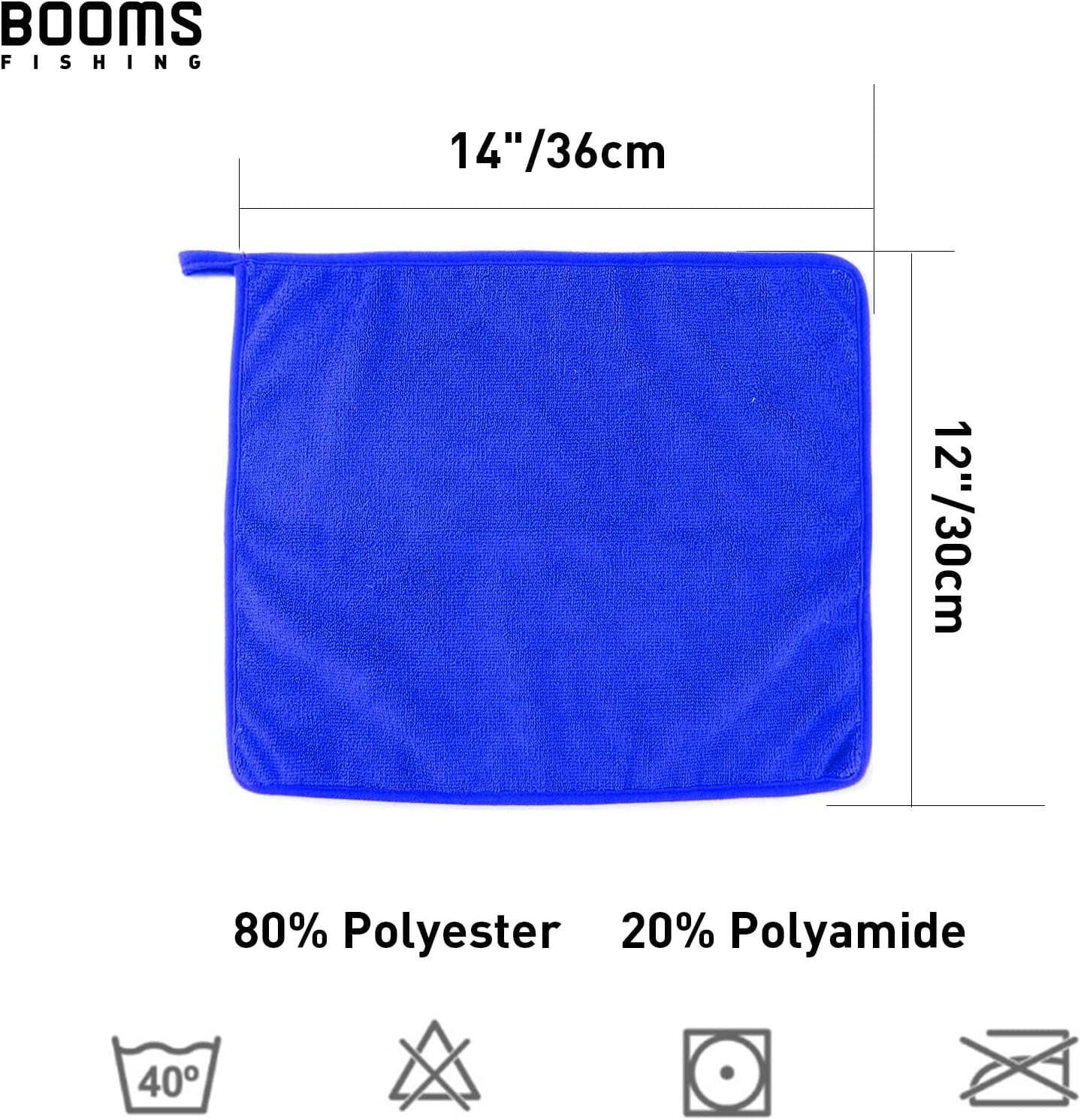 3-Pack Blue Microfiber Fishing Towels with Clip - Essential Fishing Accessory.