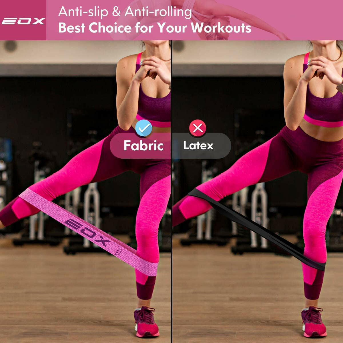Get Fit with Our Non-Slip Resistance Loop Bands! Perfect for Legs, Butt & Glutes - 5 Levels of Resistance in Cute Pink! 💪🌸 #FitnessGoals #WorkoutEssentials