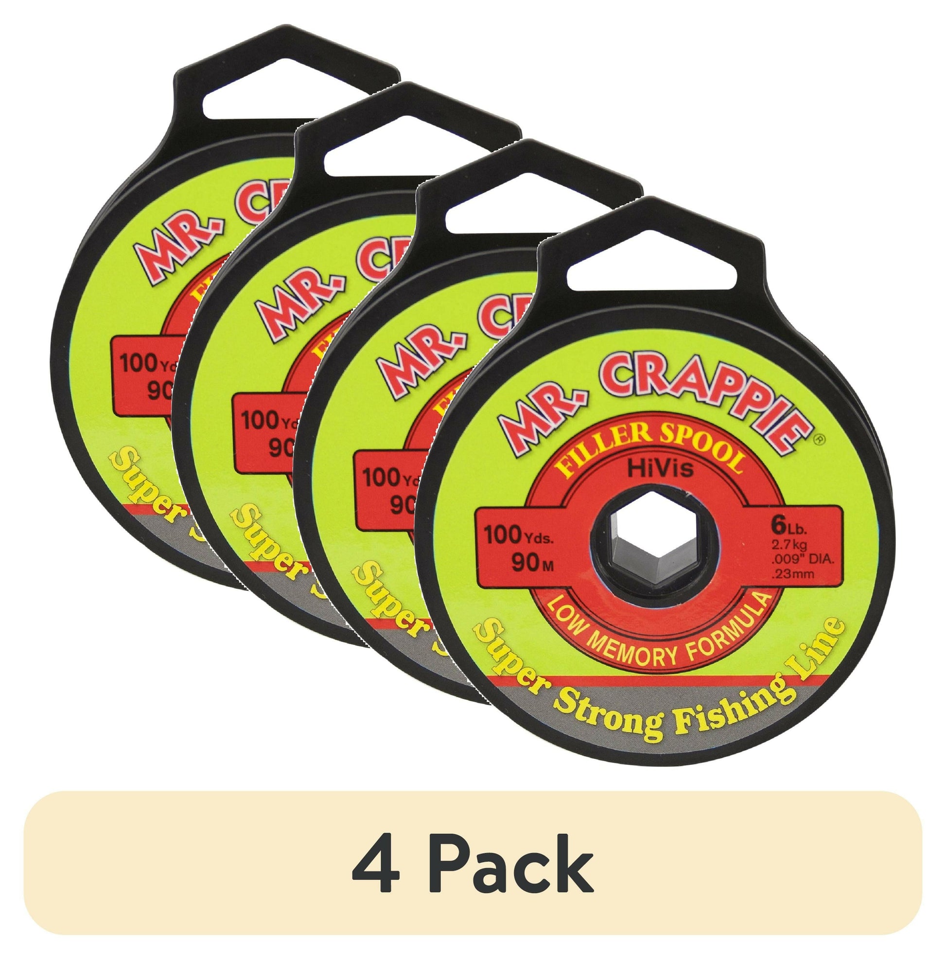 6 lb Hi-Visibility Monofilament Fishing Line - 100 Yard Spool (4 Pack)