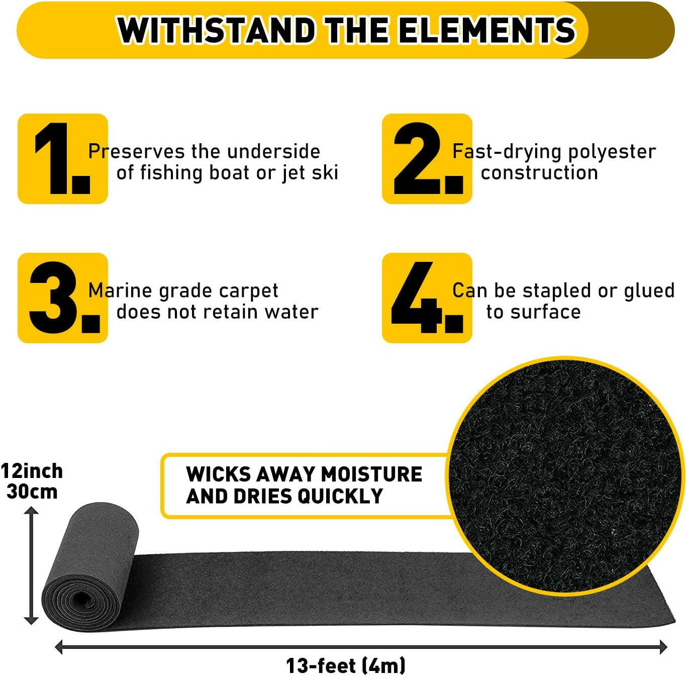 Transform Your Boat Trailer with Our Heavy-Duty 28Oz Bunk Carpet - 12" x 13' for Unmatched Durability! 🚤✨.