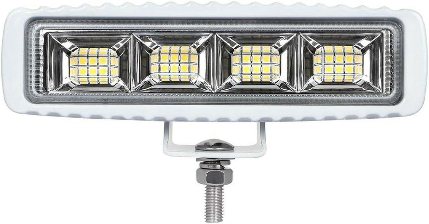 High-Performance Waterproof LED Boat Lights - 2 Pack 72W Marine Deck/Dock Flood Lights, 4000 Lumens, 6.3 Inch, 12/24V Light Bar.